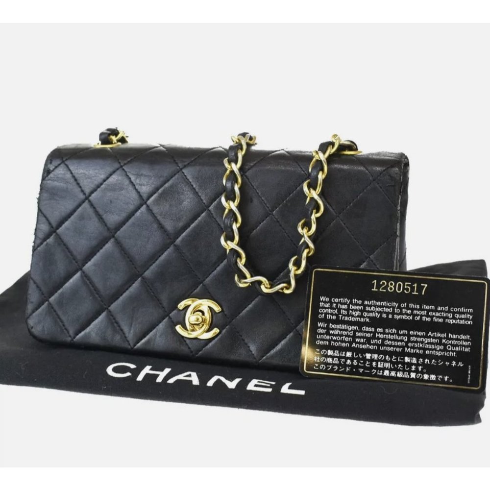 Vintage CHANEL Black Lambskin Quilted Mini Flap Bag 1280517 - $500 OFF FLASH SAL